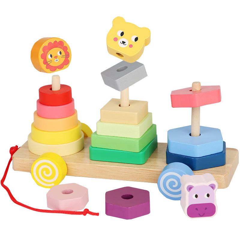 Animals on slider -wood-Teaching aids