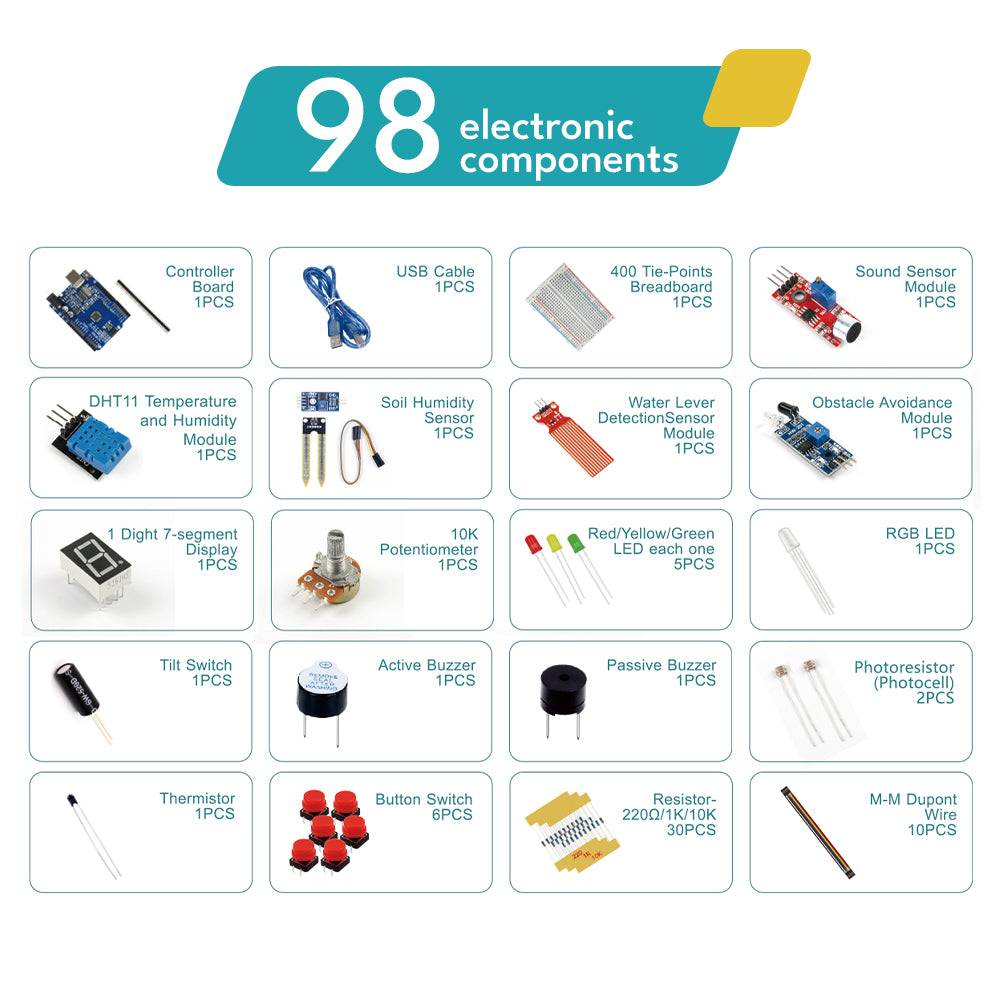 Arduino starter kit - Basic set - Uno 3 - 98 part
