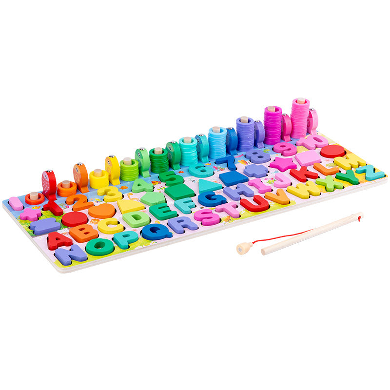alphabets wooden and magnetic toy  with  ring on board