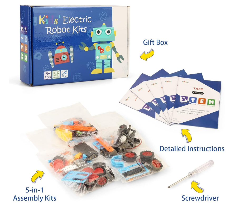 5 projects Kids Motorized Robotics V2 6 to 10