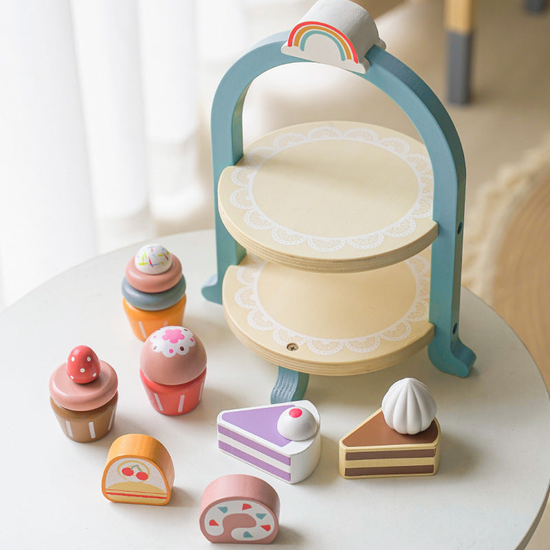 Cake breakfast set  wood 26X20.5X18.5 cm