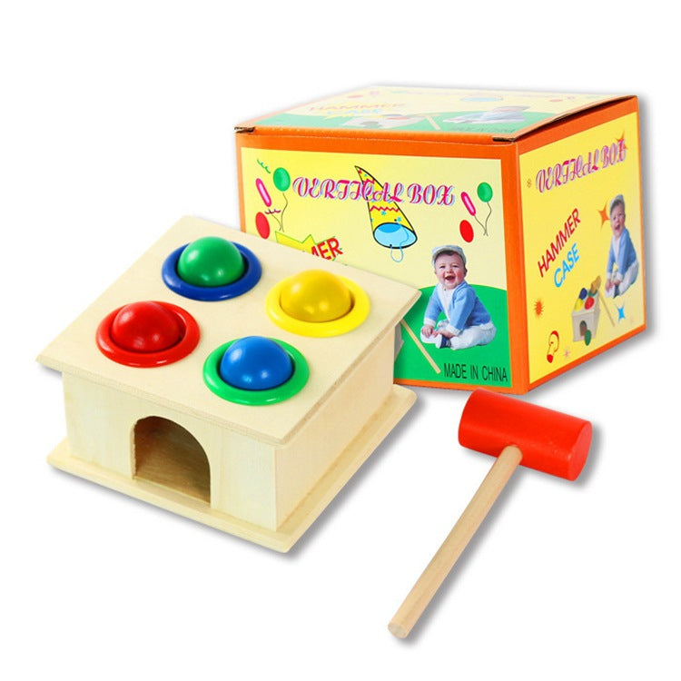 Hamer and 4 balls small wood toy