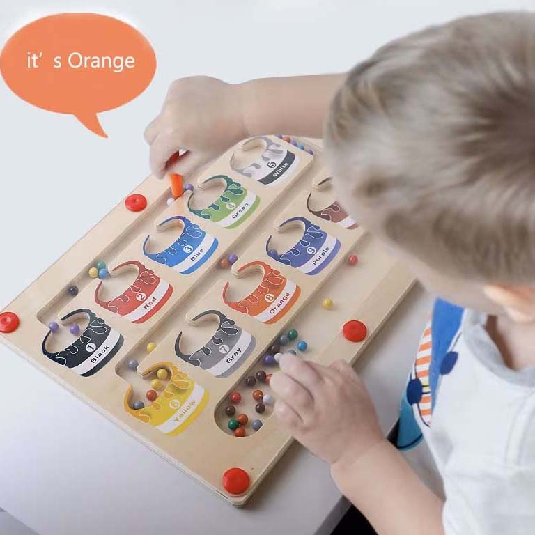 Magnetic Maze - wooden toy - color classification - numbering skills - A&Z Center