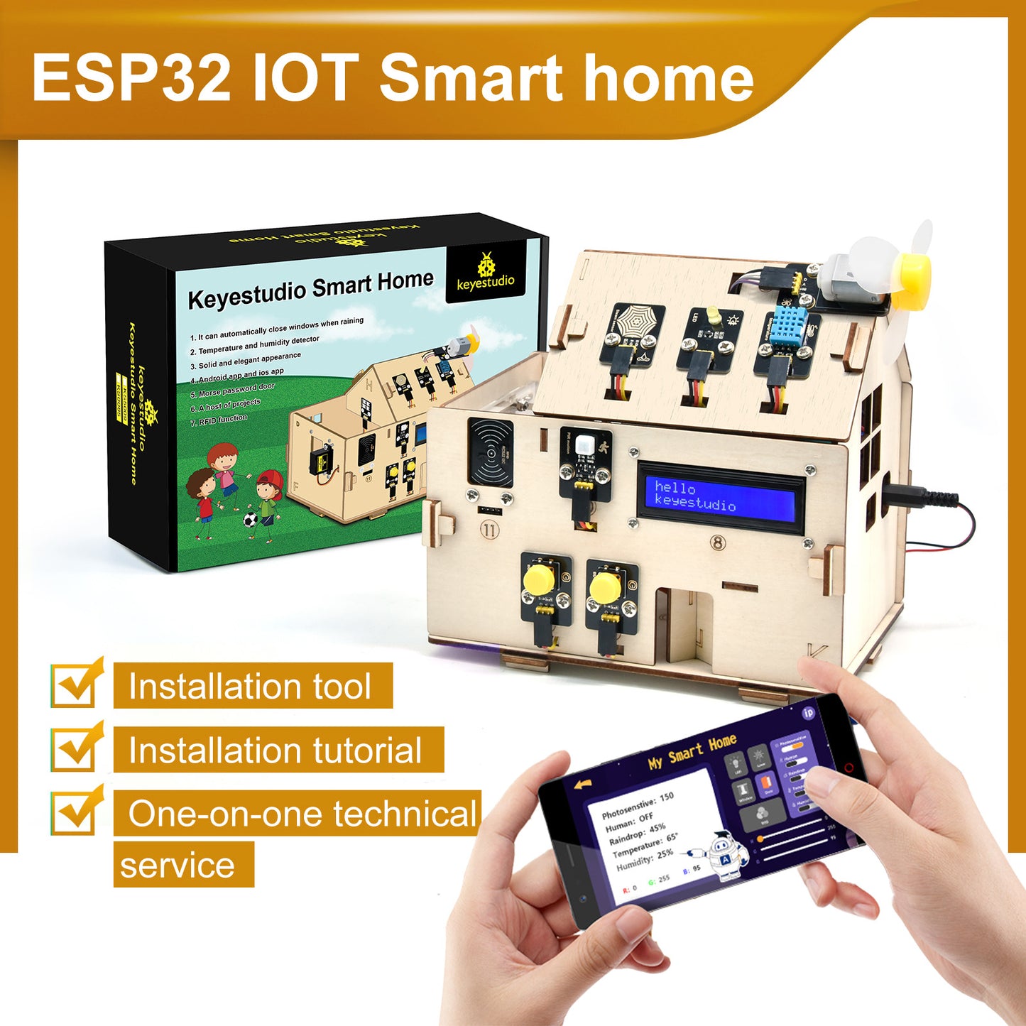 IOT Smart Home Kit ESP32 + RFID Kit - Dual-Language Coding
