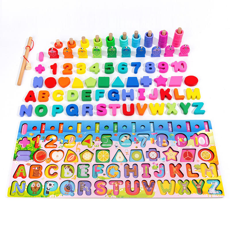 alphabets wooden and magnetic toy  with  ring on board