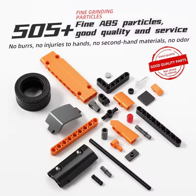 Racing Model Car DIY Building Blocks orange and black car 550 pieces