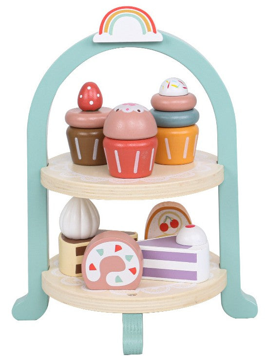 Cake breakfast set  wood 26X20.5X18.5 cm