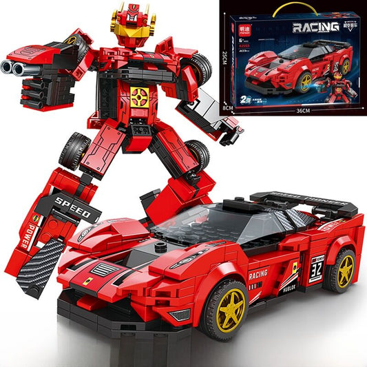 400+ pieces technical blocks transformer car model 2 in 1