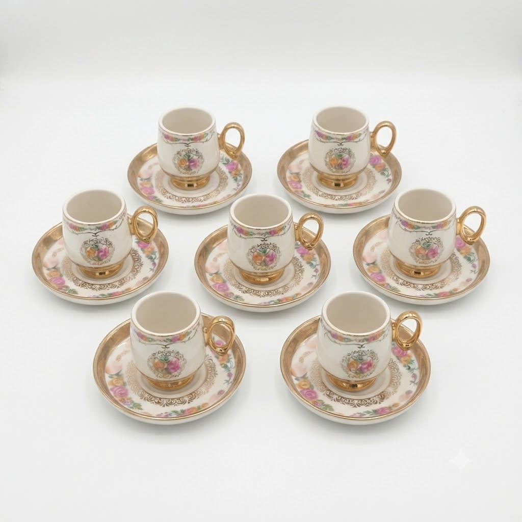Vintage Rose Medallion Coffee Cup 90 ml