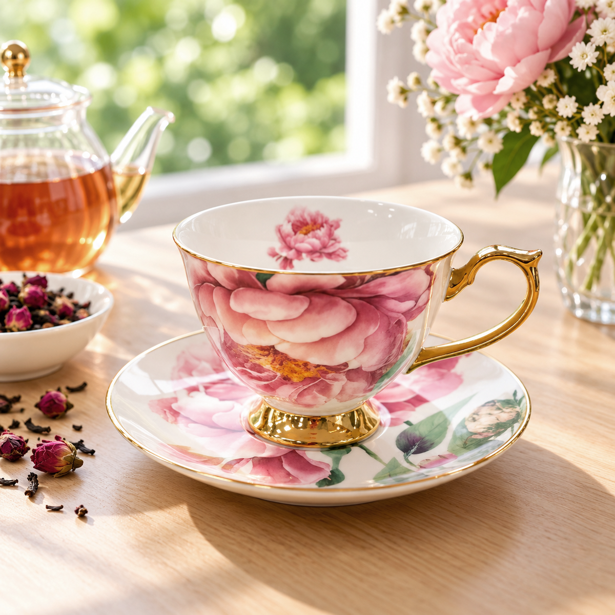 Pink Rose Floral Tea mug P11