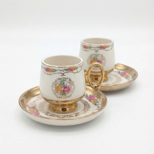 Vintage Rose Medallion Coffee Cup 90 ml