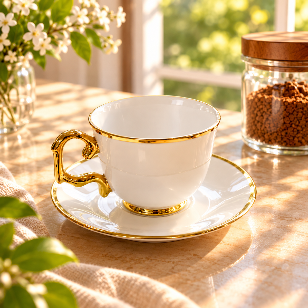 Classic White - Gold Rim Tea mug P3