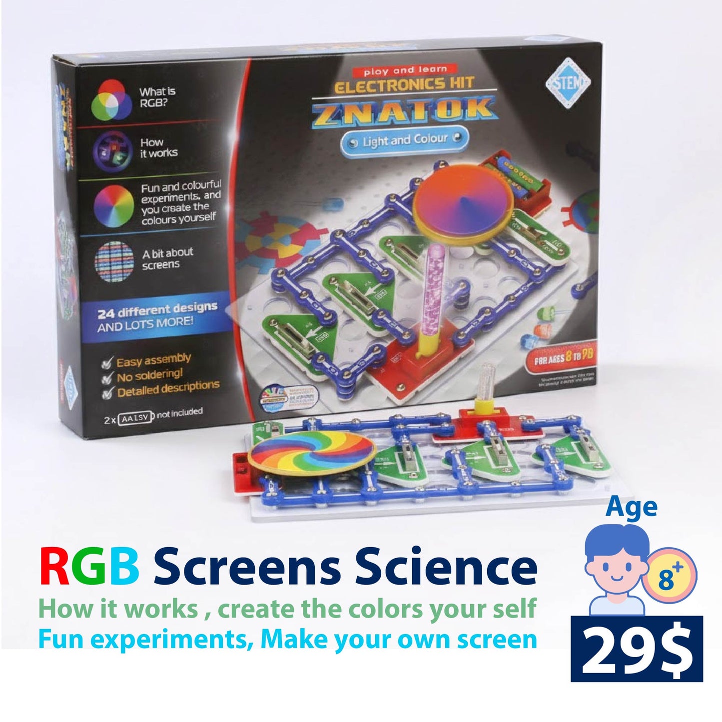 Electronic RGB kit from Znatok - screen science